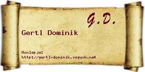 Gertl Dominik névjegykártya